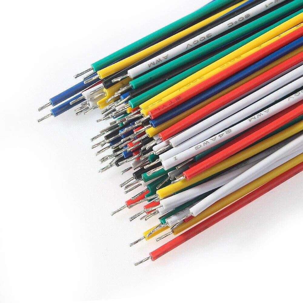120 шт. высококачественный электронный провод 24AWG 26AWG луженый провод, 6 цветов, перемычка, набор «сделай сам», для печатных плат и макетных кабелей, провода