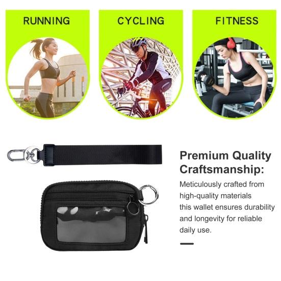 Мини-кошелек с поясным ремнем и держателем для карточек с кольцом для ключей, сумка для хранения большой емкости