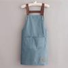 Work Apron Waterproof Oil-proof Kitchen Apron with Large Pockets Durable Stylish Workwear for Home Garden