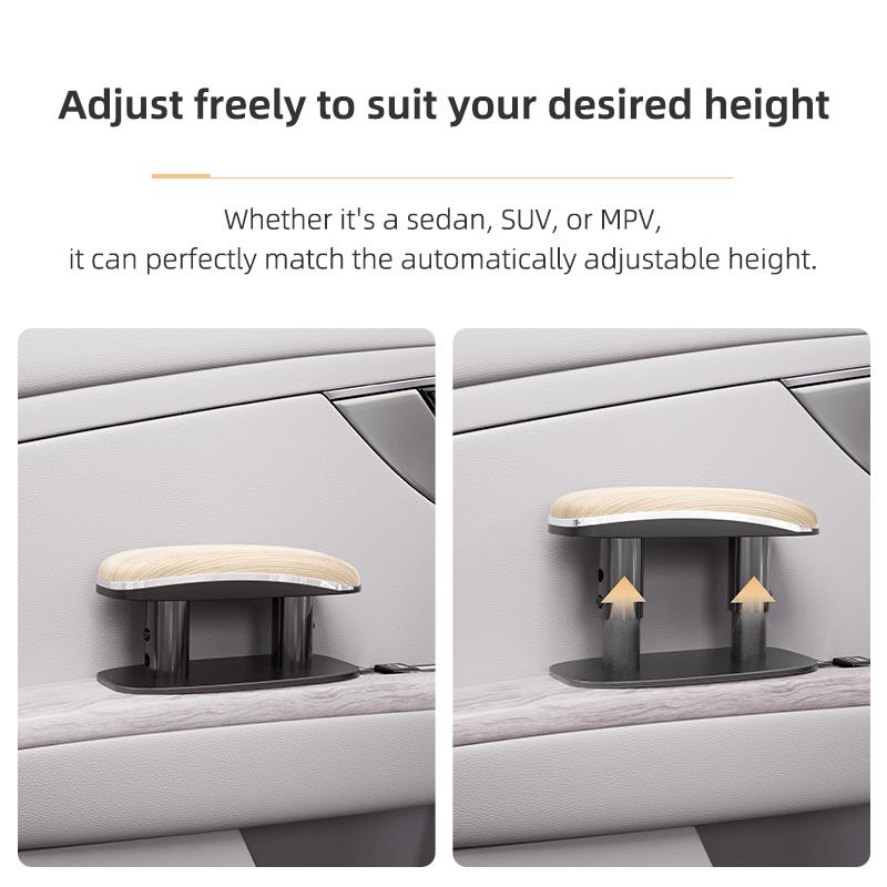 Adjustable Car Door Armrest Pad PU Leather Memory Foam Elbow Support Cushion for SUV Sedan Relieve Driving Fatigue