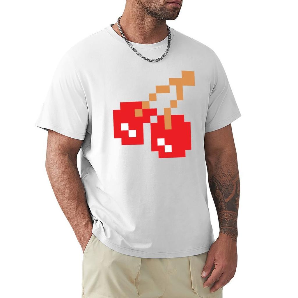 8Bit Cherry Футболка синий замок Одежда Смешная футболка мужские белые футболки
