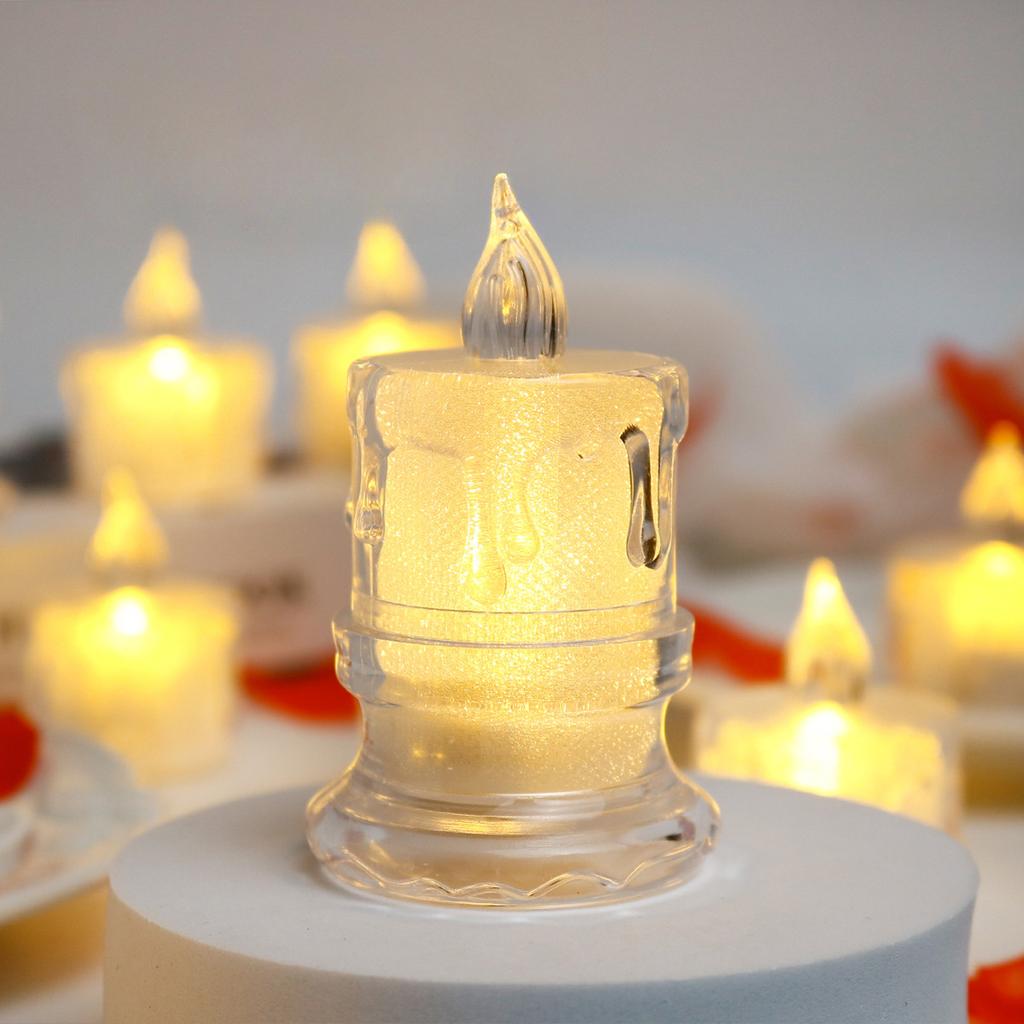 1/4/12/24 шт. светодиодов, беспламенная свеча, светодиодная свеча-колонна Gap, включая батарею, идеально подходит для рождественских семейных посиделок, ужинов при свечах