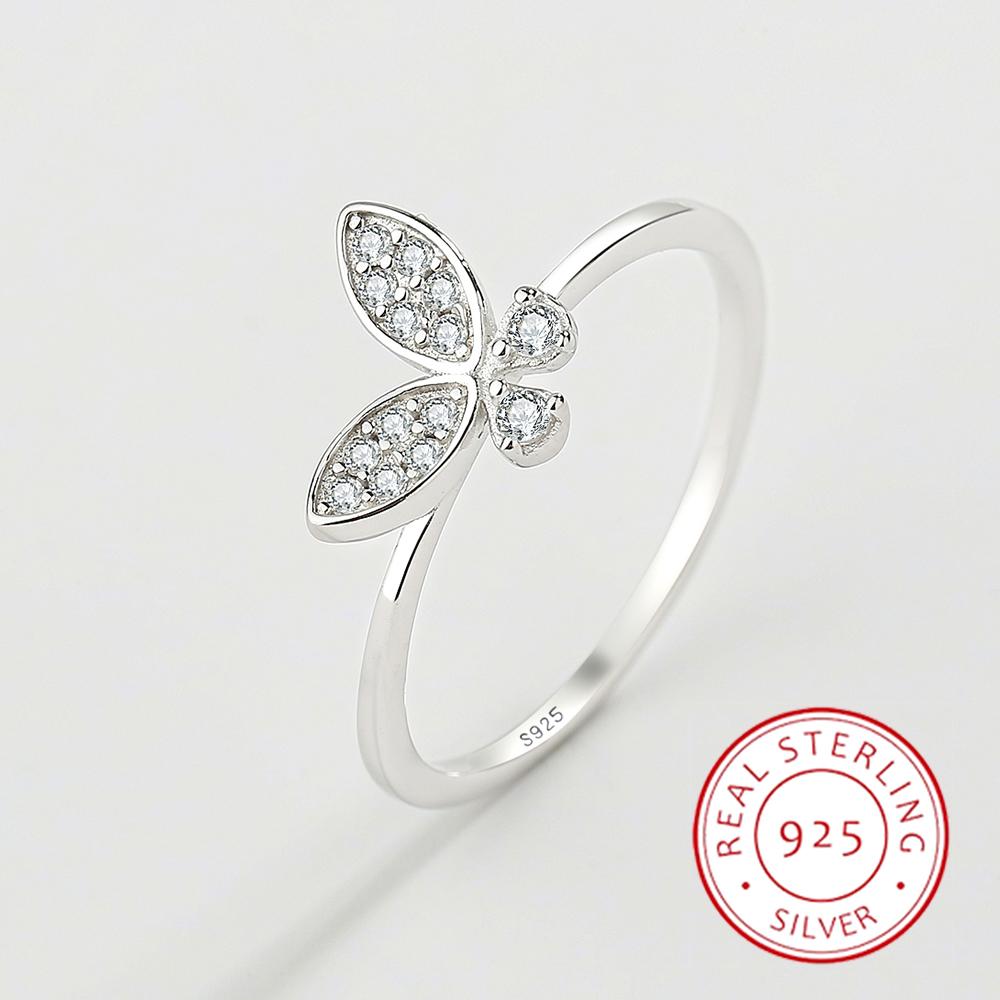 Fashion 925 Sterling Silver Fashion FlyingButterfly Adjustable Finger Ring for Charm Women Fine Jewelry Party Gift Sterling Silver Jewelry