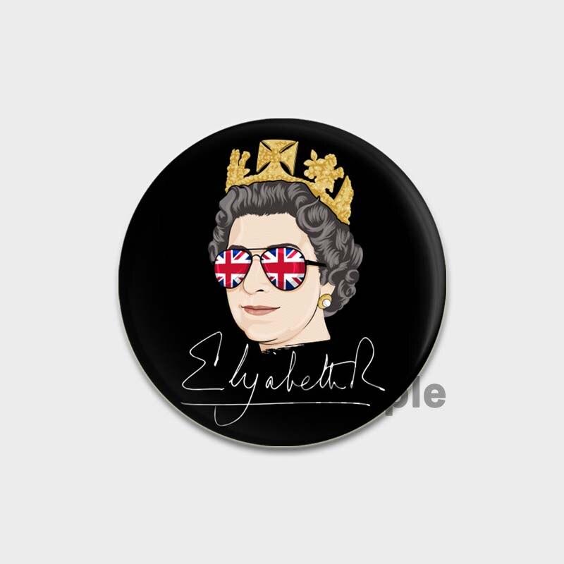 58 мм брошь на лацкан королевы Елизаветы II, брошь ручной работы, значки на рюкзаке, забавные броши из сплава для женщин, ювелирный аксессуар, праздничные подарки