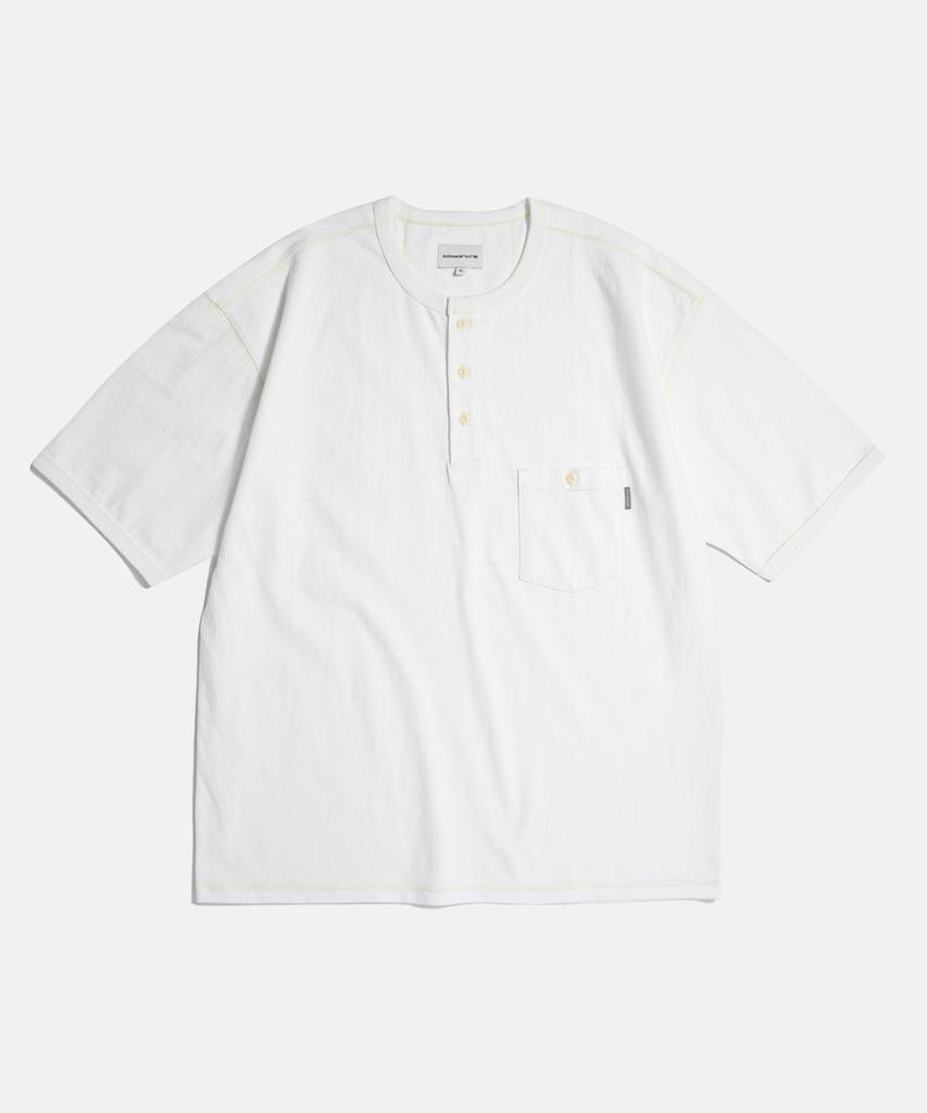 ESPIONAGE Широкая футболка-henley Цвет: Небеленый белый