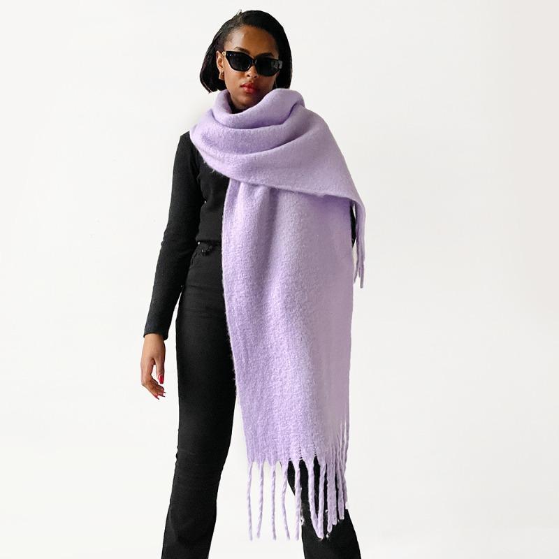 New Mohair Scarf Vacuum Packaging Women's Autumn and Winter Solid Color Warm Scarf