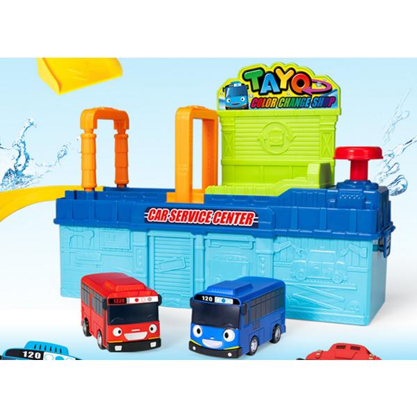 Tayo Игра в ванне с изменением цвета маленького автобуса, синий цвет на белый, красный цвет на желтый, смешанные цвета, популярные корейские игрушки