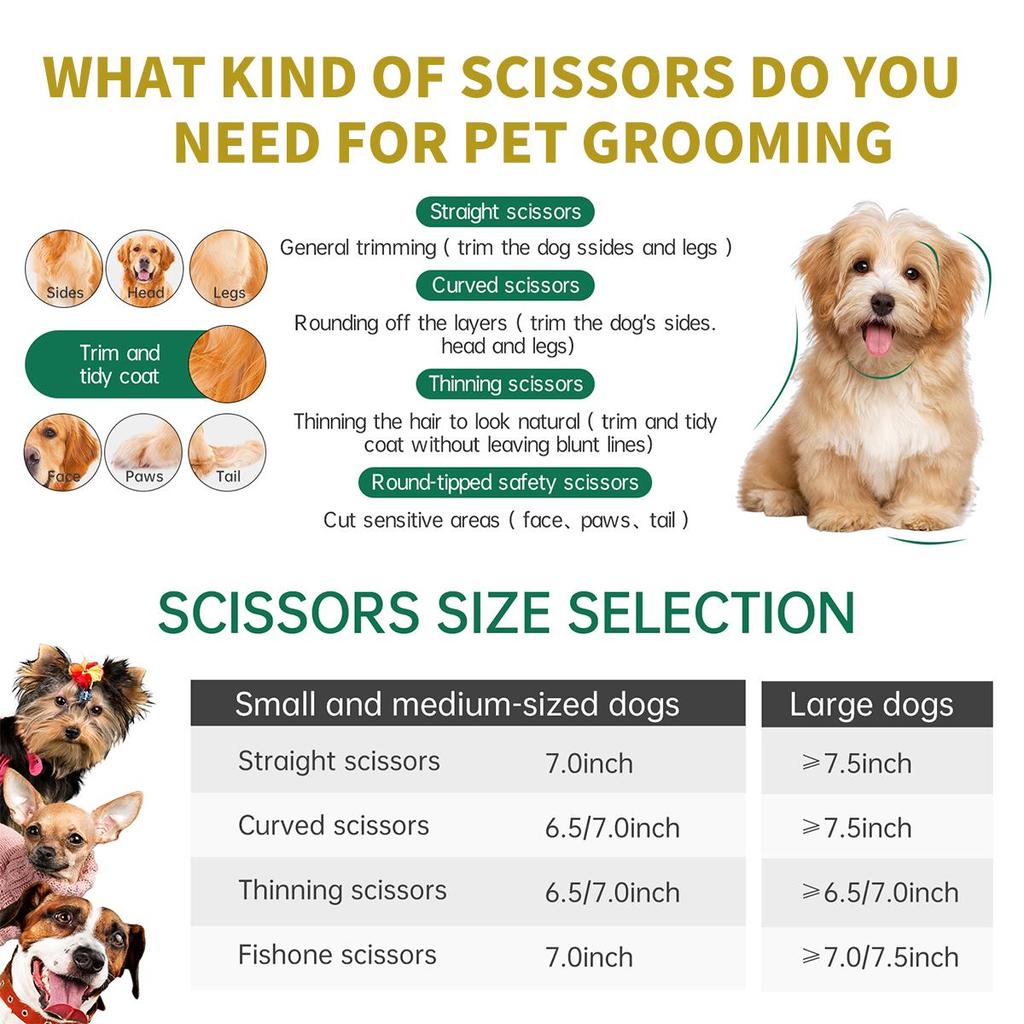 SANGELAR 7,5 дюймов 8 дюймов Профессиональные филировочные ножницы для собак Ножницы для груминга Длинные ножницы для домашних животных Япония 440C Инструменты для груминга