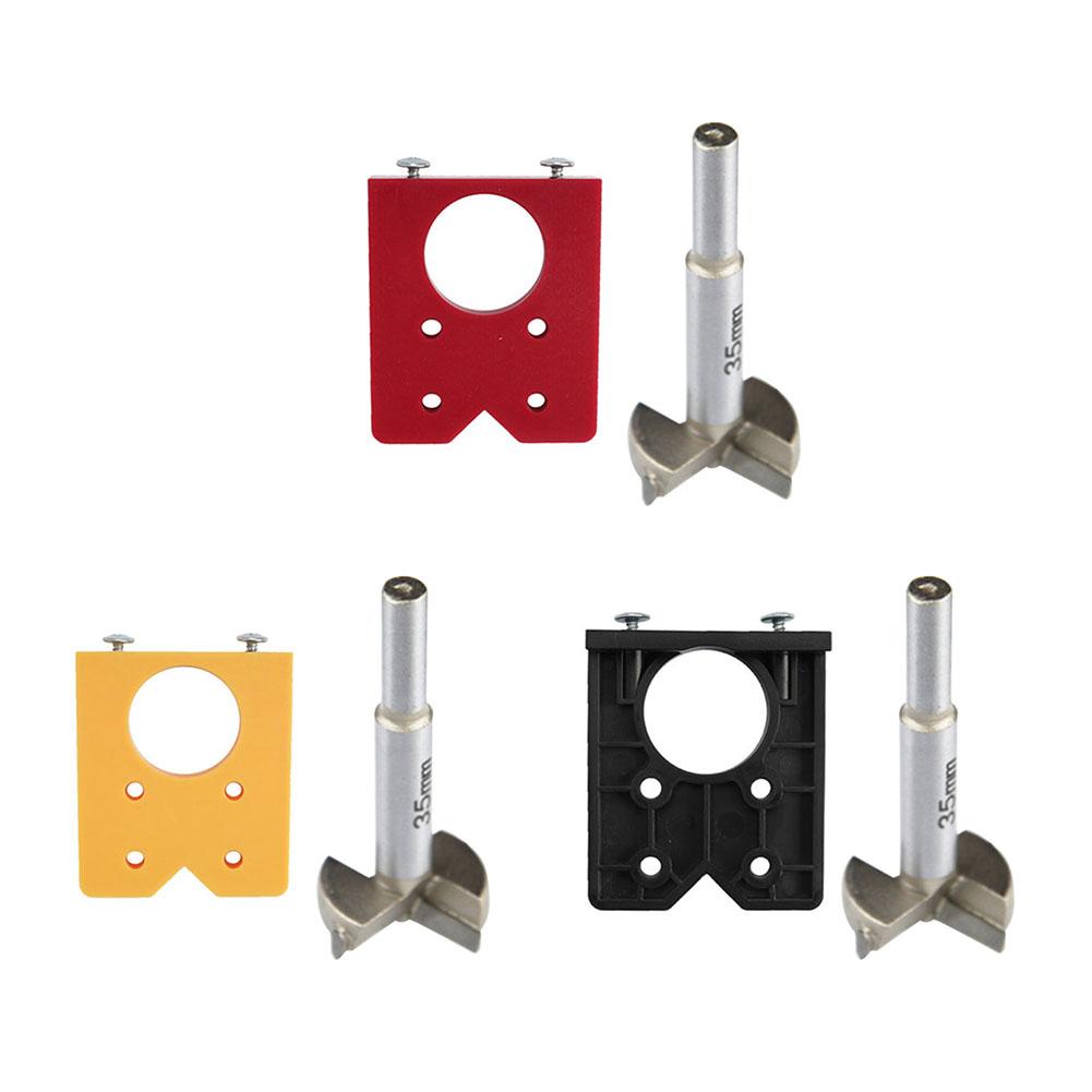 Hinge Hole Drilling Guide 35mm Position Installation Jig Drill Bits Hole Opener for Hinge Hole Drilling Tools for Carpenter