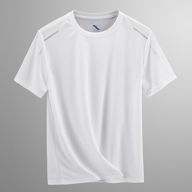 Спорт и отдых. Летняя сетчатая рубашка с короткими рукавами. Быстросохнущая. Топы с короткими рукавами для людей среднего и пожилого возраста. Футболка для пап. Мужская одежда.