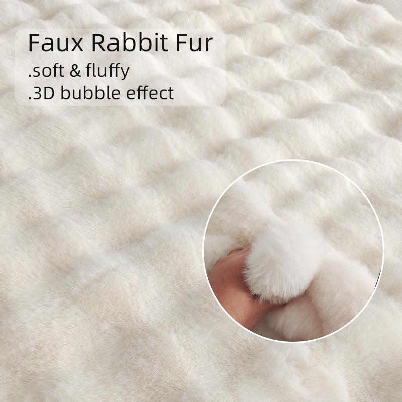 Soft Rabbit Fur Mat For Bedroom Floor Carpet Fluffy Warm Sofa Mat Bedside Rug