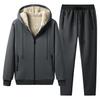 Спортивный костюм, мужские зимние толстые повседневные толстовки, комплекты спортивной одежды, теплые кофты, флисовая куртка из 2 предметов + брюки, мужские s Moleton