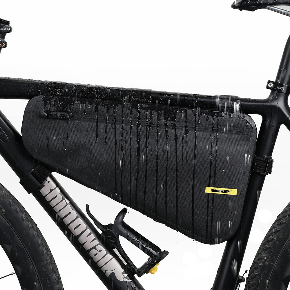 Rhinowalk Waterproof Bicycle Frame Bag, 4L Large Capacity Triangle Top Tube Bag for Road Bikes and MTBs, Easy Access, and Easy Installation