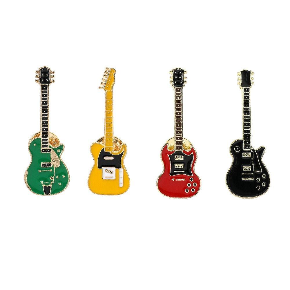 Funny Guitar Brooch Cartoon Guitar Enamel Pins Clothing Accessories Guitar Lapel Badge Gifts