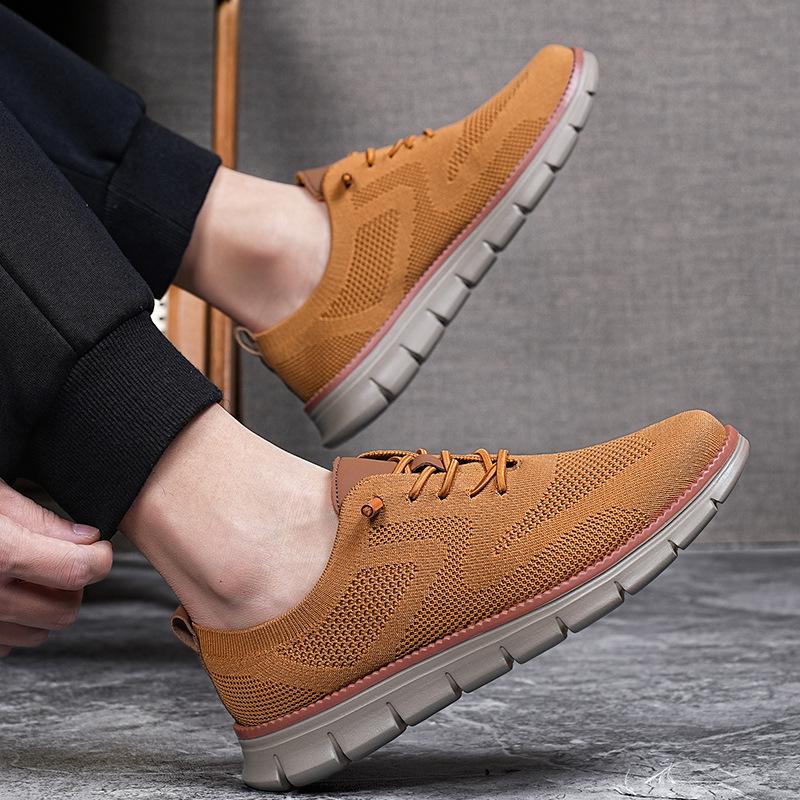 Men's Shoes Summer Breathable New Fly-woven Mesh Breathable Casual Shoes Soft-soled Sports Shoes Wind Men