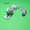 Articulated 3D Printed Snow Leopard Ornament and Easter Decoration