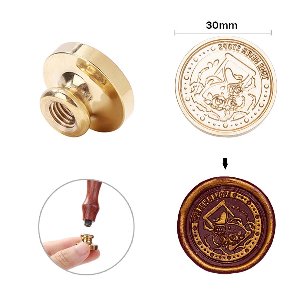 Печать временной серии, медная головка, сделай сам, ручная учетная запись, эмалированная восковая головка для свадебной открытки