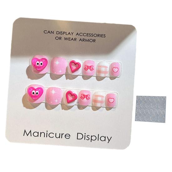 12 шт., детские мультяшные наклейки для дизайна ногтей, милые цветочные облака, сердечные узоры, стразы, наклейки для ногтей, самоклеящиеся накладные ногти, художественное украшение «сделай сам»