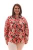 Women's Style Plus Size Shirt Pink Floral Big Size Shirt