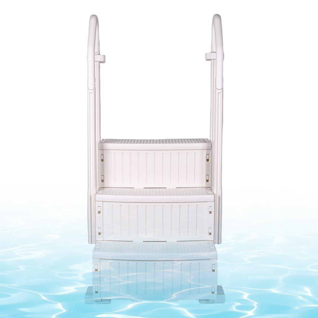 Reinforced Pool Ladder Detachable Plastic Pool Escalator Rust Proof Above Ground Pool Step for Various Sizes Swimming Pools