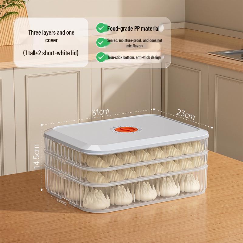 Dumpling Freezer Box - Fresh-Keeping and Quick-Freezing Storage for Wontons, Dumplings & Noodles