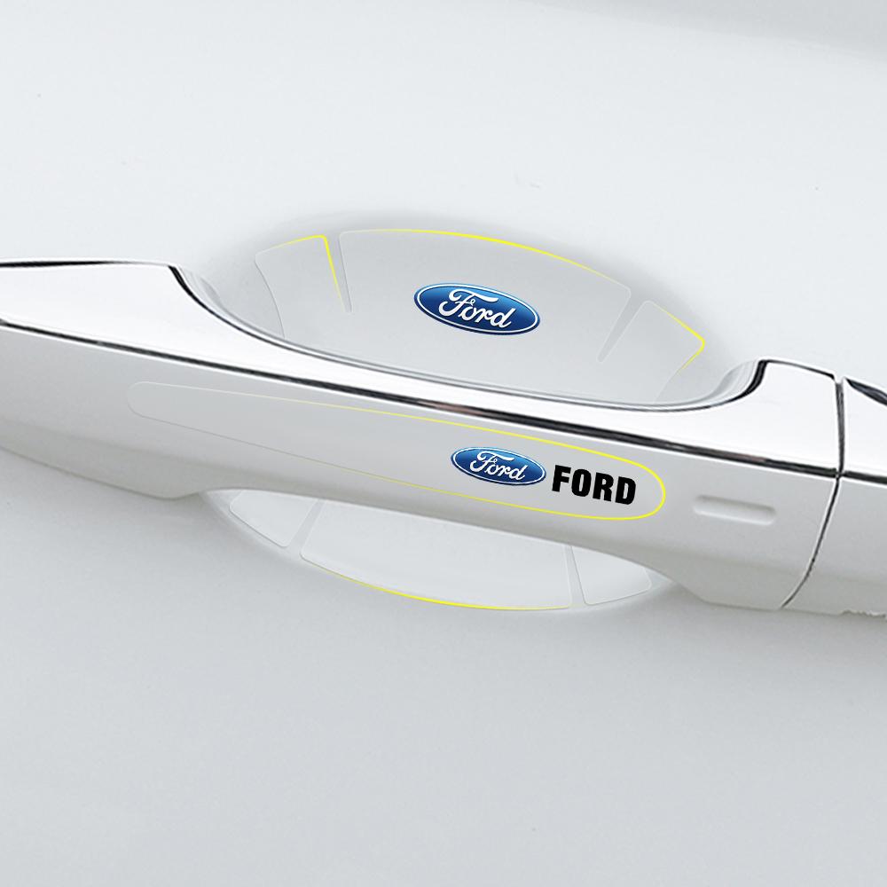 bsyhl1 4/8Pcs Car Door Handle Protection Film Door Bowl Stickers For Ford Focus mk2 mk3 mk4 mk7 Mustang Fiesta Ranger Mondeo S-MAX Kuga