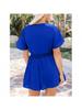 Women's Beach Jumpsuit Wide Leg V Neck Front Tie Summer Casual Romper