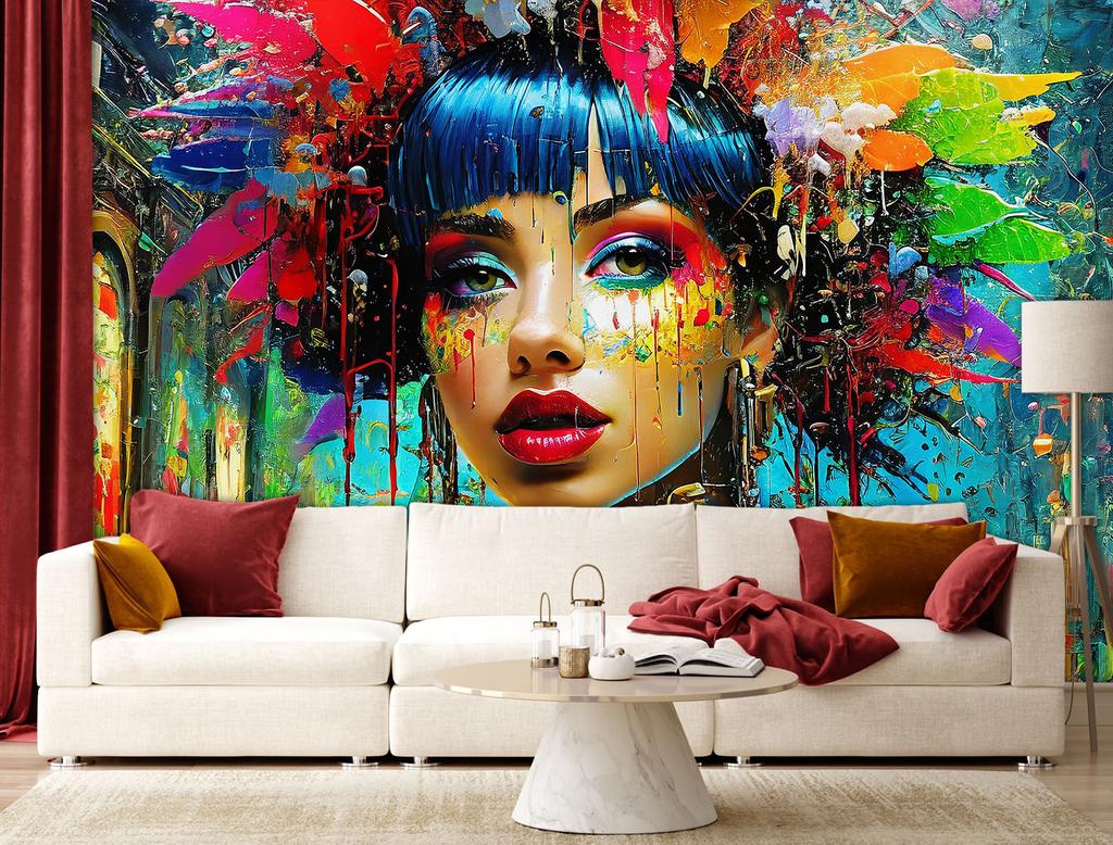 Обои Красочная женщина Абстракция