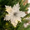 1Pc Christmas Tree Decoration 7.87 Inches Sequined Velvet Christmas Flower