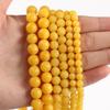 6 мм, 8 мм, 10 мм, желтый лимонный нефрит, матовые бусины из натурального камня, круглые свободные бусины-разделители для изготовления ювелирных изделий, браслет «сделай сам»