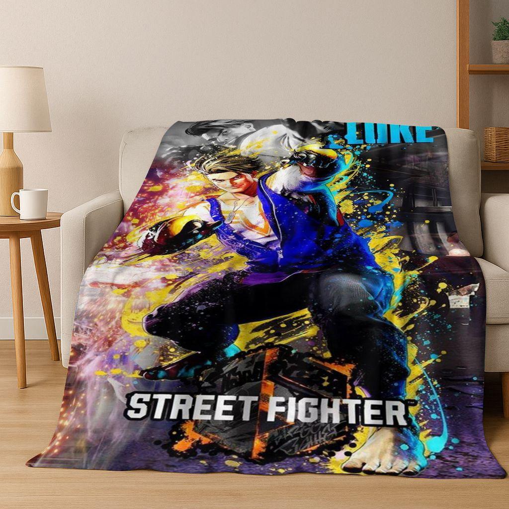 Ретро Street Fighter 6 Персонажи Игра Чун-Ли Арт Фланелевое Одеяло, Уютное Мягкое Плед для Дома Спальни Кровати Дивана Покрытие Дети