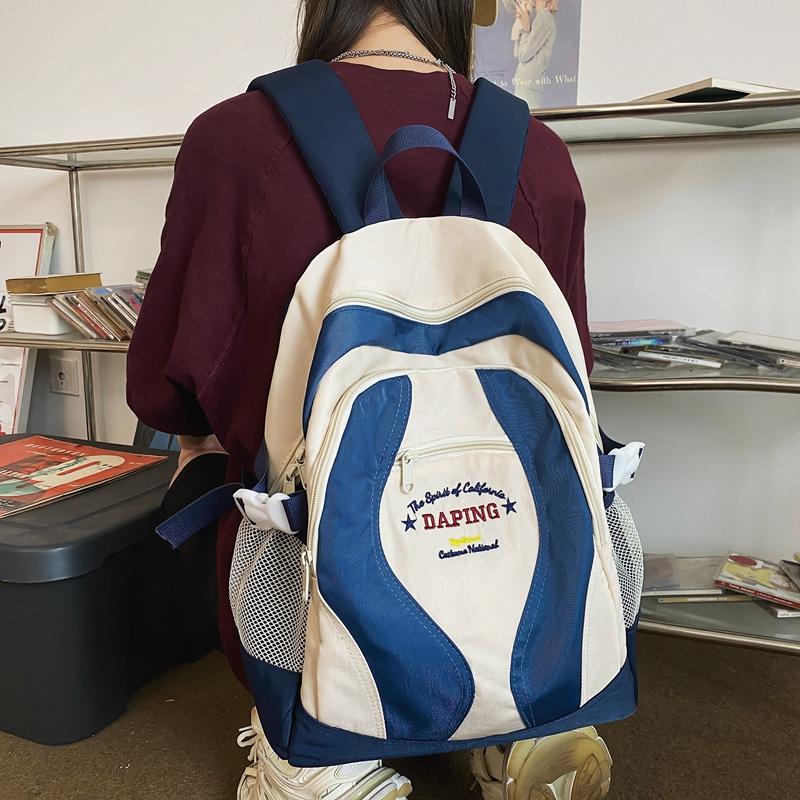 Рюкзак Студентка Повседневная школьная сумка Цветной контрастный рюкзак