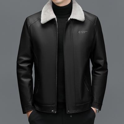 Зимняя новая мужская куртка из натуральной кожи, повседневная тонкая куртка, однотонный пуховик, мужская куртка