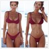 Бикини новые сексуальные икини женские однотонные раздельные купальники на бретелях топ-труба