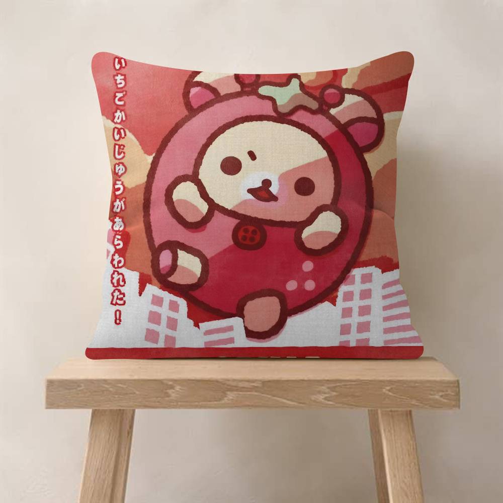 Popular Character Cute R-Rilakkuma Anime Pillow Cover For Bedroom Room And Living Room Sofa Decorative Cushion Cover