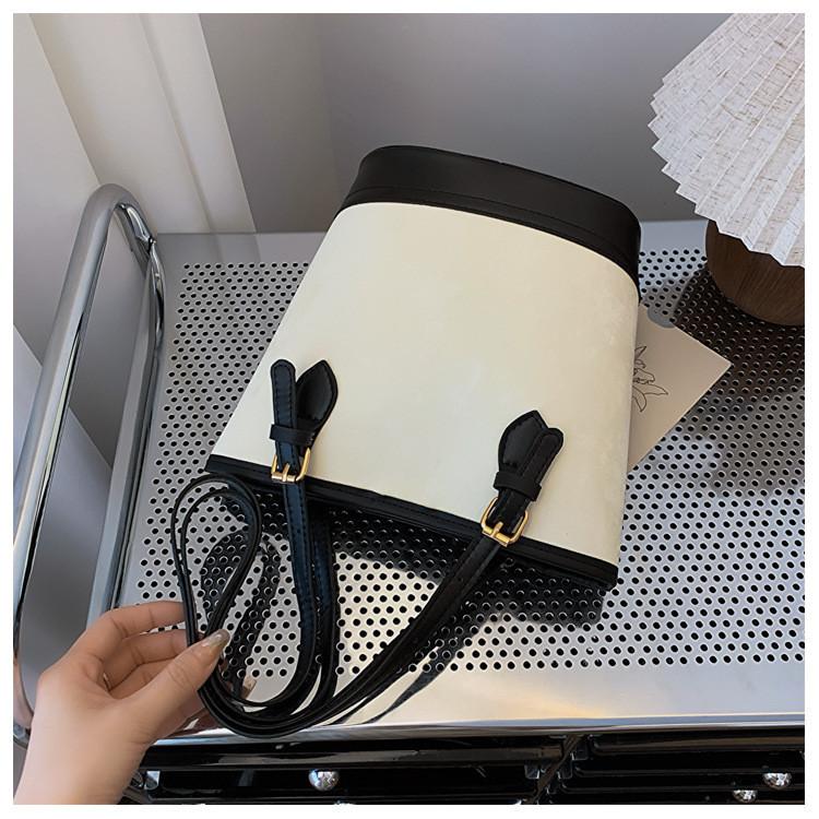 2024 Новая Мода Ретро Сумка-Ведро Подмышечная Уличный Трендовый Средней Вместимости Цветоблокировка Сумка-Тоут Плечевая Сумка