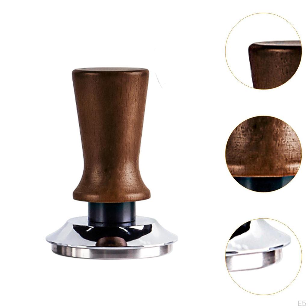 Coffee Tamper ,Espresso Tool Wooden Handle Stainless Steel Base Powder Bean Press
