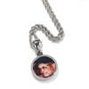 THE BLING KING Oversize Large Round Custom Photo Pendant Necklace Engrave Name Iced Out CZ Hiphop Jewelry Memory Gifts