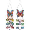 Double Sided Flower Butterflies Crystal Wind Chimes Pendant Kit DIY Rhinestones Wind Chime Kit for Home Garden Window