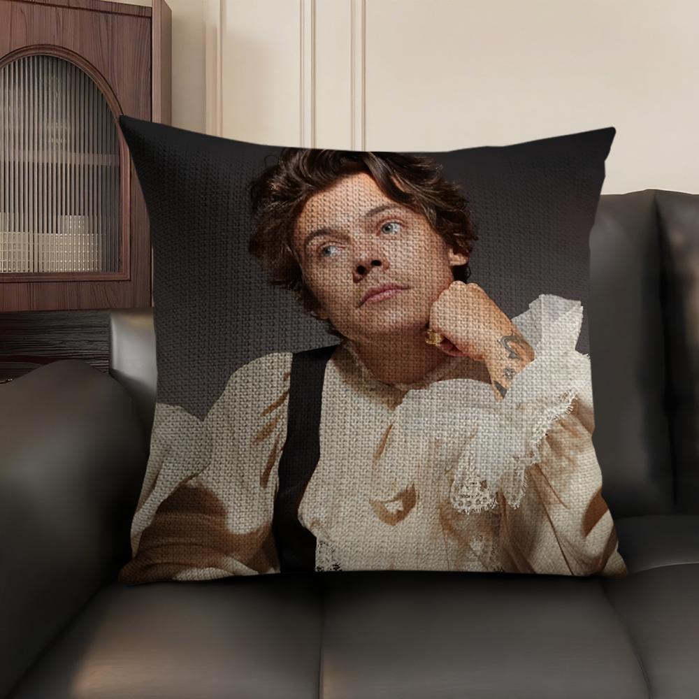 Singer HHarry Music Cushion Cover Natural Linen Organic Fabric DoubleSided Printing Sofa Home Decor Gift Pillow Case