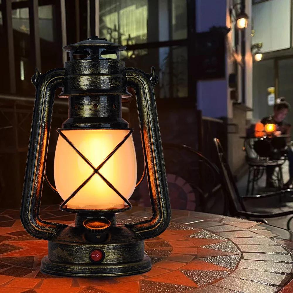 Vintage Style Lightweight Camping Lantern USB Rechargeable Camping Lights Hanging Tent Light 3 Lighting Modes LED Horse Lantern For Hiking