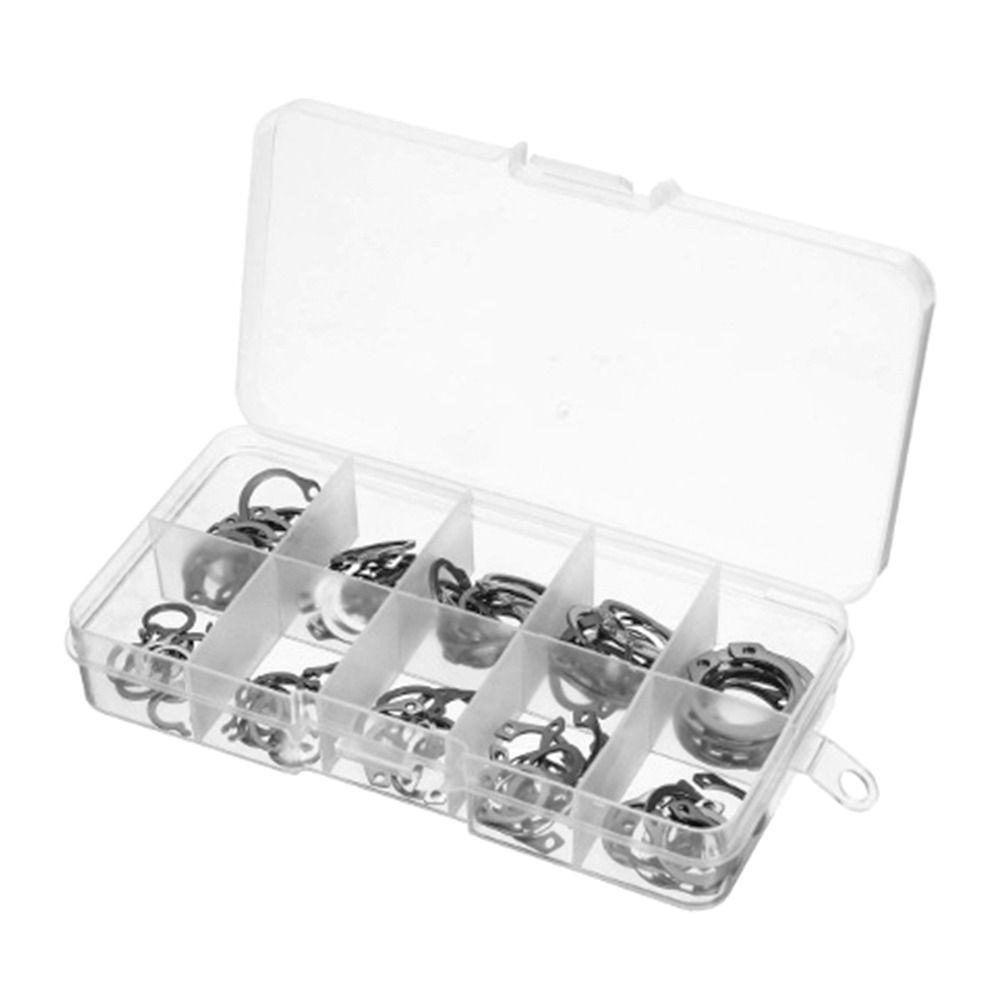 Retaining Holes Shaft Stainless Steel Lock Snap Ring E-type Cir Clip Circlip Set Collar Washer
