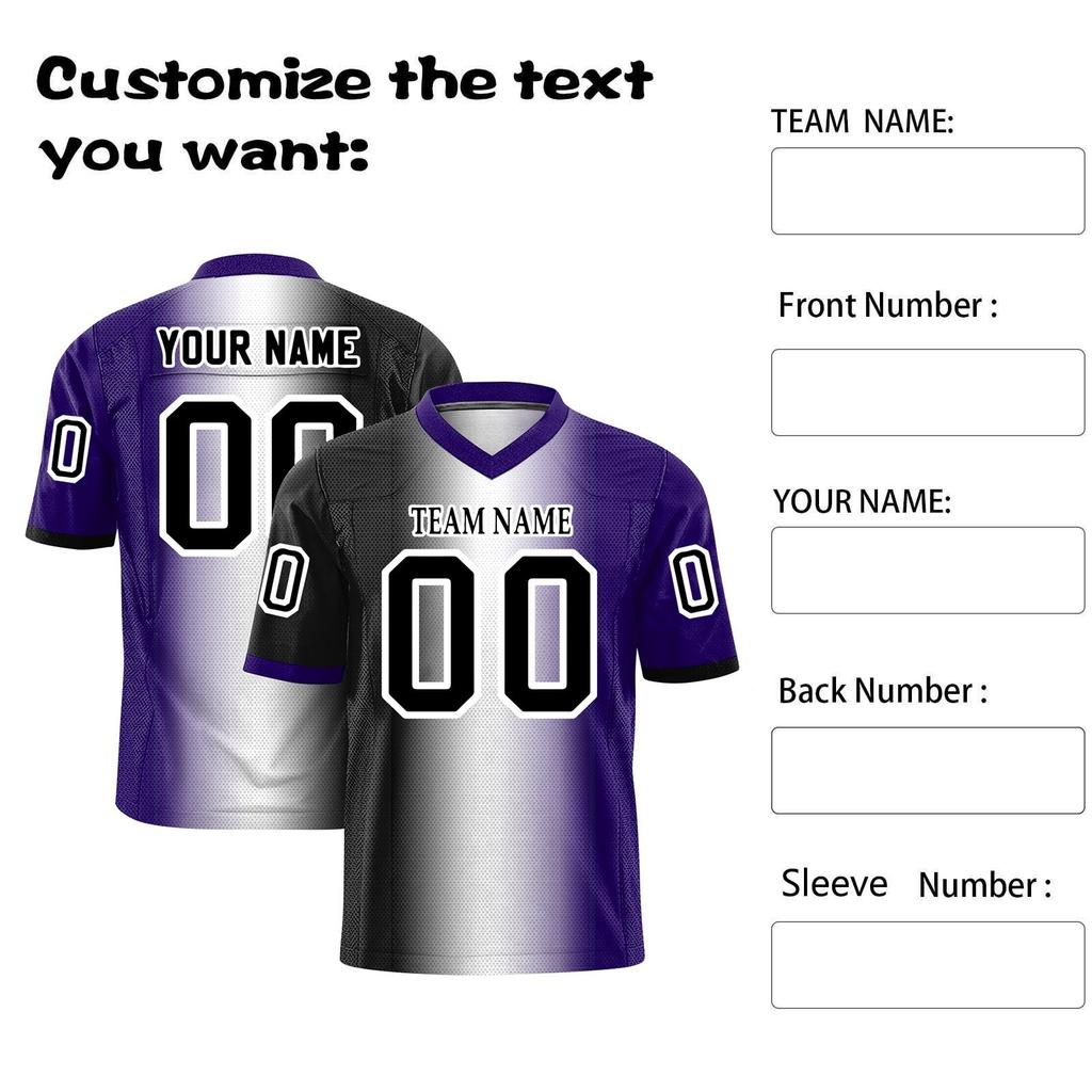 Custom Football Jerseys Personalized Printed Team Name & Number Sports Uniform For Men Women Youth