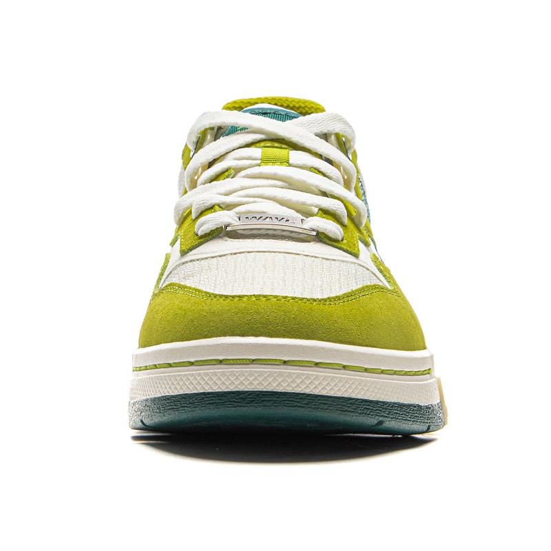 Li Ning Wave PRO Покрытие Устойчивое к истиранию Низкие Скейтбордические кроссовки Унисекс Росток Молочно-белый Тропический зеленый AECV007-3