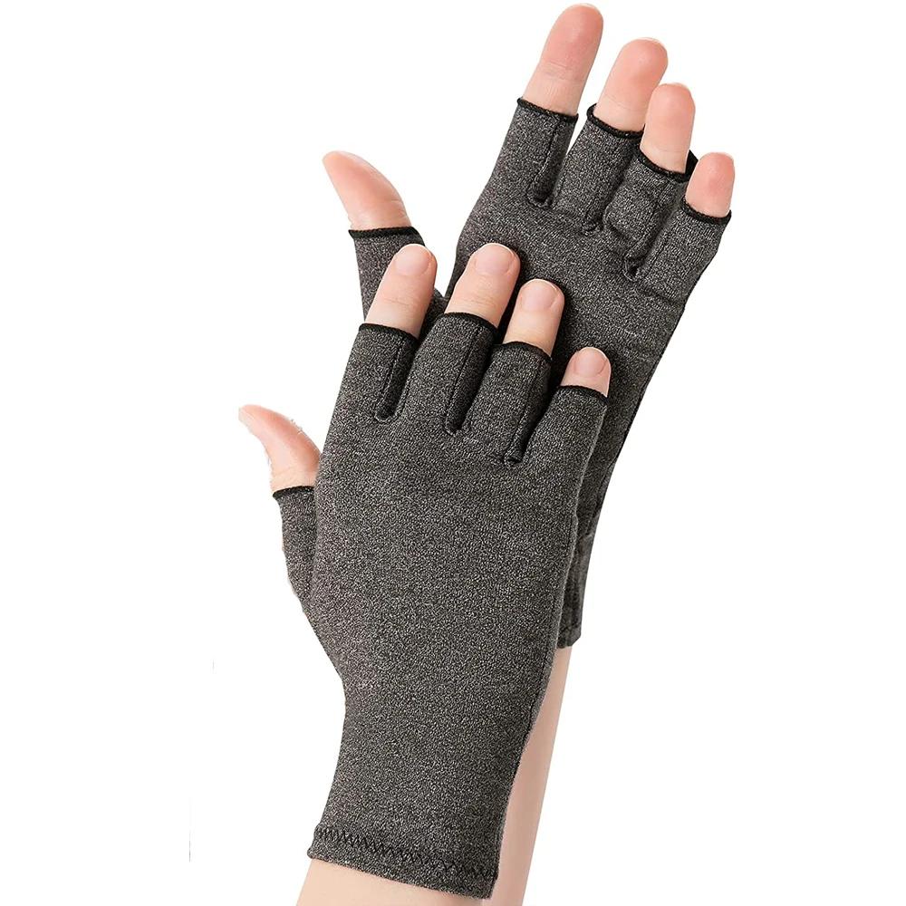 1 Pair Arthritis Compression Gloves Relieve Pain Fingerless Gloves For Women Men Typing Gloves Bulk