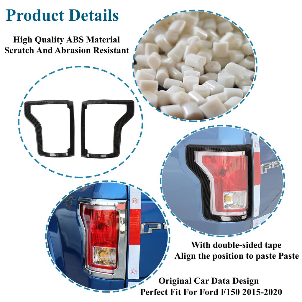 Car Tail Light Cover Trim for Ford F150 2015 2016 2017 2018 Lamp Hood Taillight Guard Decoration Exterior