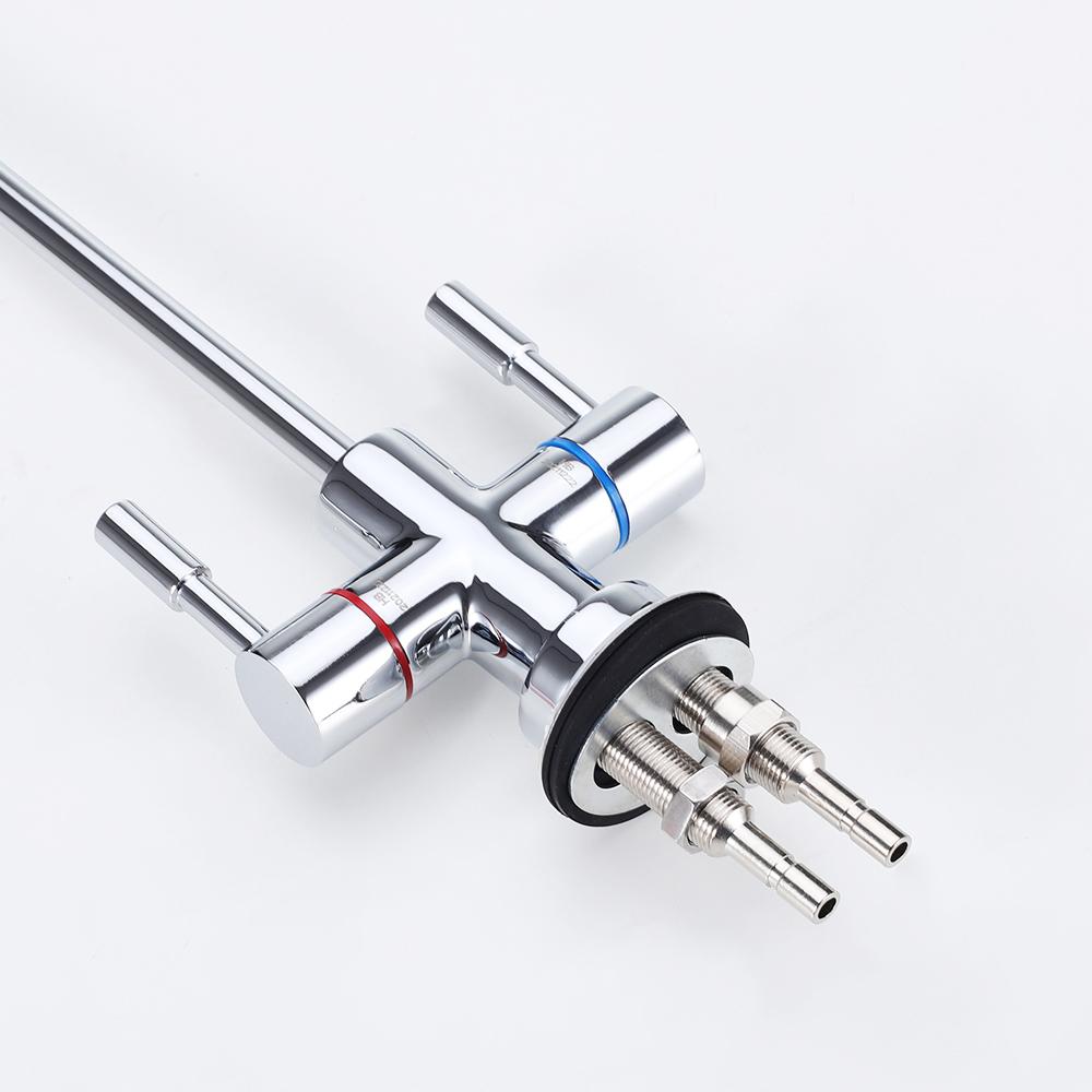 Easy Installation All-copper Reverse Osmosis Water Purifier Double Handle Faucet 360 Degree for Kitchen Commercial