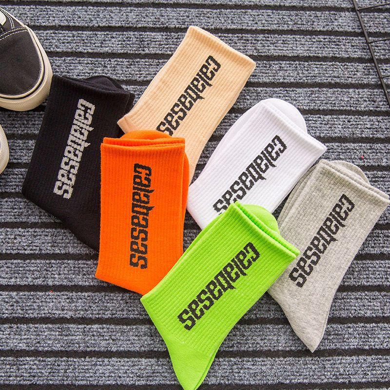 Мужские и женские высокие чулки Alphabet Sports средней длины хлопковые носки для пар студентов уличные баскетбольные носки модные носки