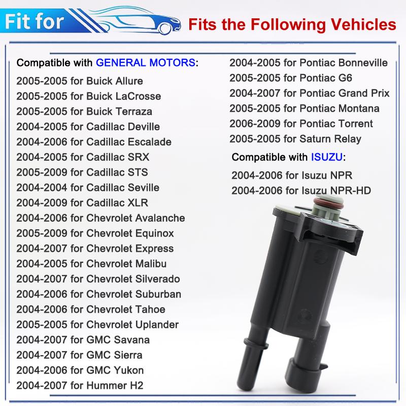 Evap Emission Vapor Canister Purge Solenoid Valve 911-030 214-1105 12581282 12573220 for Buick Cadillac Chevrolet Saturn GMC
