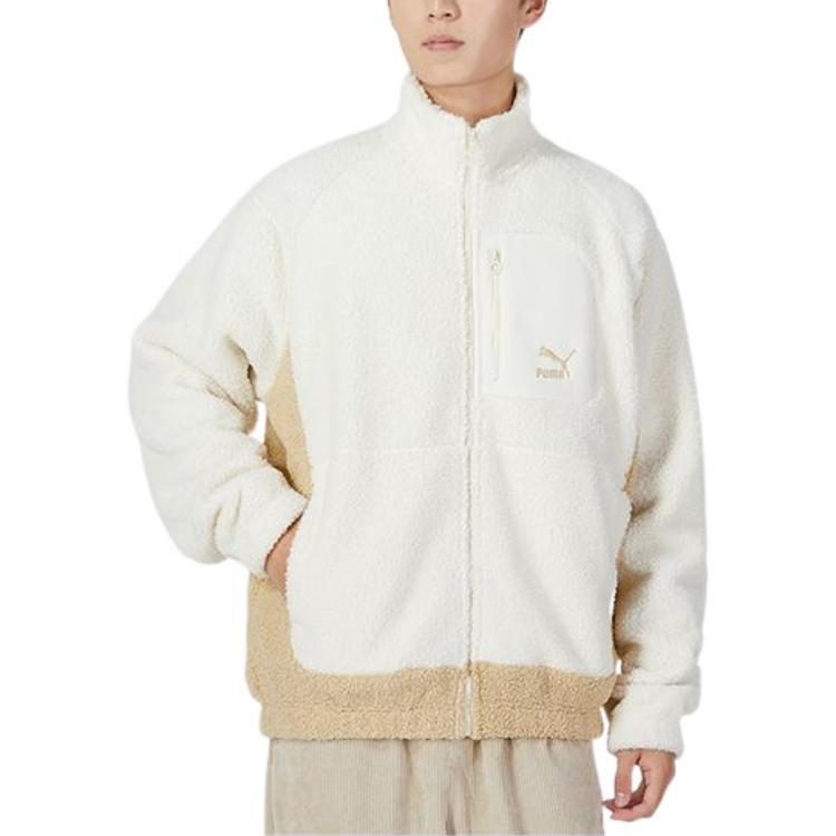 Puma Куртки Унисекс Белый Стойка Умеренный Другое 539914-93